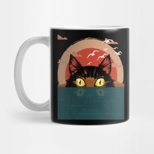 Black cat peeking Mug